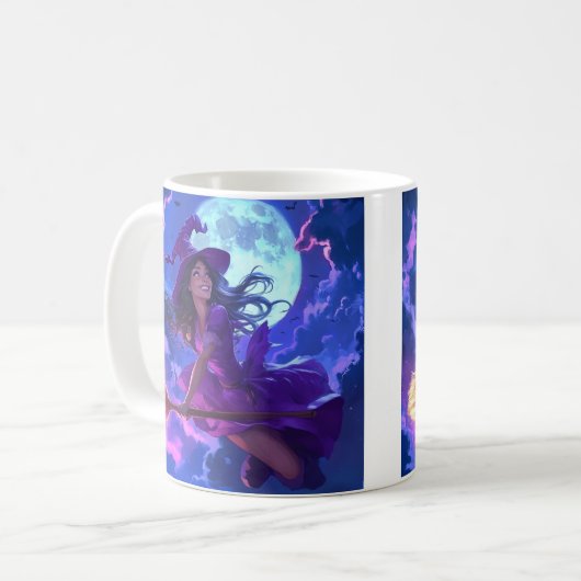Mug Sorcière d'Halloween enchantée (Devant gauche)