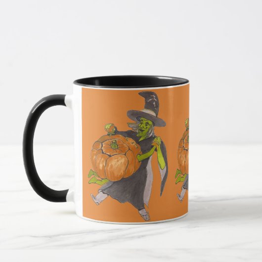 Mug Sorcière d'Halloween et Danse Citrouille Drôle Drô (Gauche)