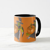 Mug Sorcière d'Halloween et Danse Citrouille Drôle Drô (Devant droit)