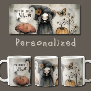 Mug Sorcière d'Halloween Vintage, Personnalisée