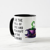 Mug Sorcière drôle thème Violet Vert & Noir Halloween (Devant gauche)