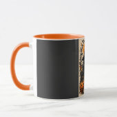 Mug Sorcière effrayante, chat noir et citrouilles, mag (Gauche)