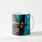Mug Sorcière éffrayante de chat noir volant (Devant droit)