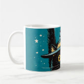 Mug Sorcière éffrayante de chat noir volant (Gauche)