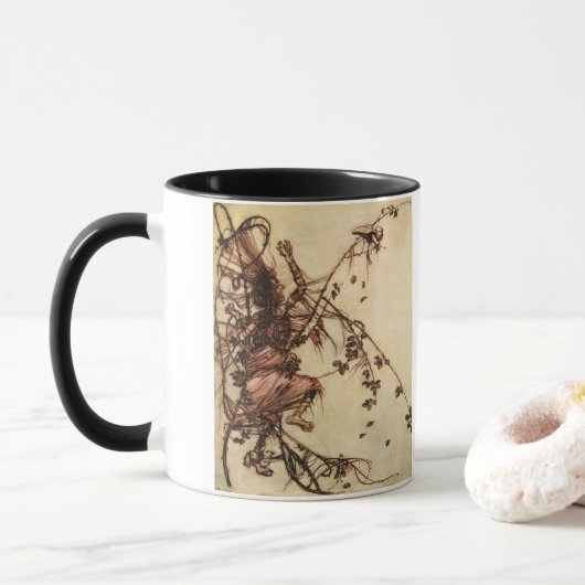 Mug Sorcière empêtrée dans les épines par Arthur Rackh (Avec donut)