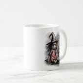 Mug Sorcière en chiffon et chat (Devant droit)