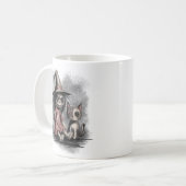 Mug Sorcière en chiffon et chat (Devant gauche)