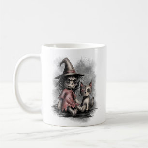 Mug Sorcière en chiffon et chat
