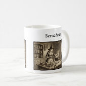 Mug Sorcière et chat noir faisant une potion Nom perso (Devant droit)