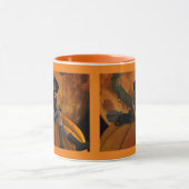 Mug Sorcière et chat sur Citrouille géant (Centre)