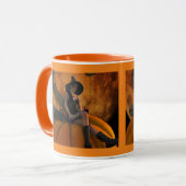 Mug Sorcière et chat sur Citrouille géant (Devant gauche)