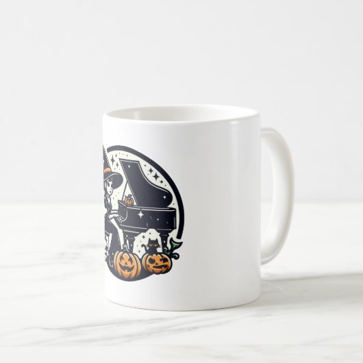 Mug Sorcière Jouer Piano (Devant droit)