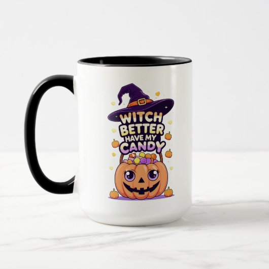 Mug Sorcière mieux avoir mon bonbon - mignonne Hallowe (Gauche)