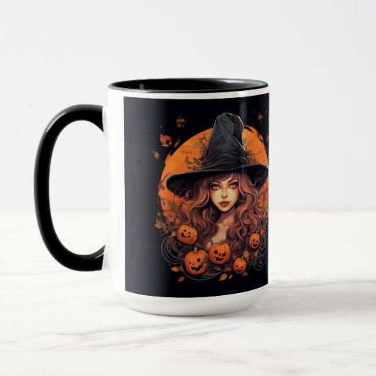 Mug Sorcière mignonne avec le nom Halloween (Gauche)