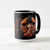 Mug Sorcière mignonne avec le nom Halloween (Devant droit)