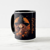 Mug Sorcière mignonne avec le nom Halloween (Devant gauche)