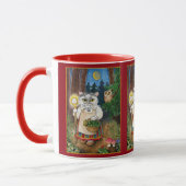 Mug Sorcière mignonne de chat, hibou, nature de conte (Gauche)