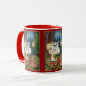 Mug Sorcière mignonne de chat, hibou, nature de conte (Devant gauche)