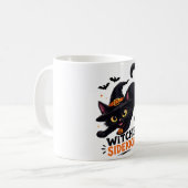 Mug Sorcière Mignonne et son Chat Noir Compagnon Hallo (Devant gauche)