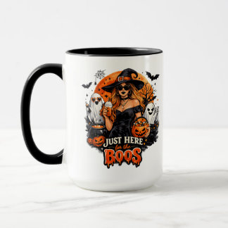 Mug Sorcière Moderne Juste Ici pour les Boos Halloween