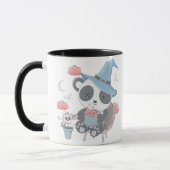 Mug Sorcière Panda mignonne entourée de nuages Hallowe (Gauche)