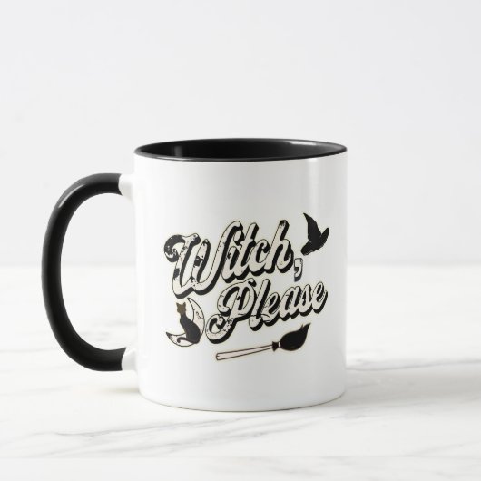 Mug Sorcière s'il vous plaît | Citation drôle d'Hallow (Gauche)