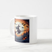 Mug Sorcière sur un Broomstick au clair de lune avec c (Devant gauche)