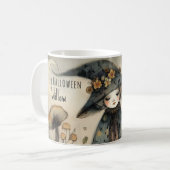 Mug Sorcière vintage Whimsical Halloween, personnalisé (Devant gauche)