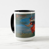 Mug Sorcière volant avec chat noir la nuit d'Halloween (Devant gauche)