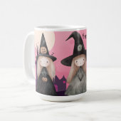 Mug Sorcières Whimsical Rose Cute Halloween Personnali (Devant gauche)