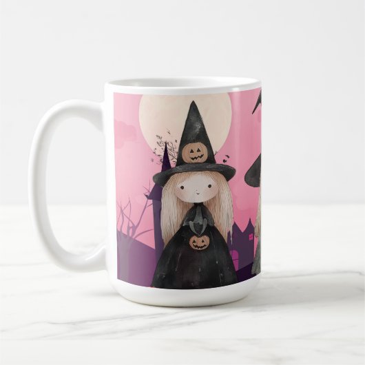 Mug Sorcières Whimsical Rose Cute Halloween Personnali (Gauche)