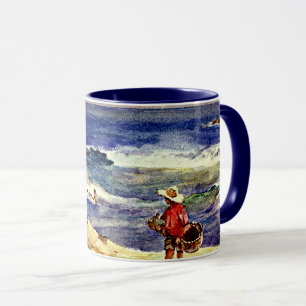 Mug Sorolla - Garçon sur le sable, beaux-arts