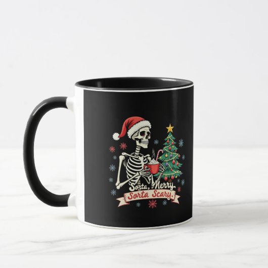 Mug Sorta Merry Sorta Effrayant Squelette Éffrayant Sq (Gauche)