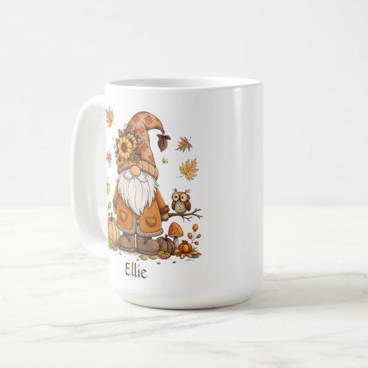 Mug Sorties d'automne du Citrouille Gnome de Thanksgiv (Devant gauche)