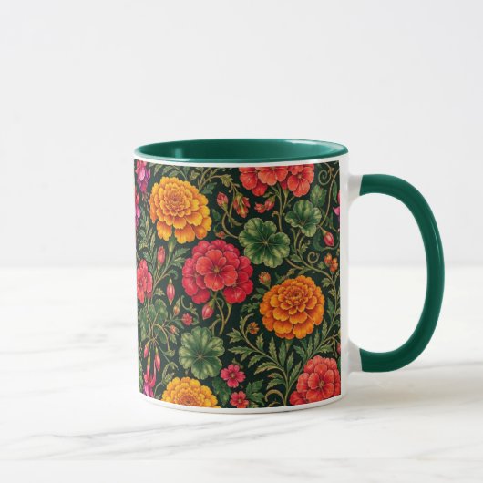 Mug Soucis, Géraniums et Fuschias (Droite)