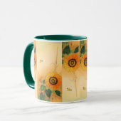 Mug SOUFFLE, BOUTEILLE, FEUILLE VERT Floral japonais (Devant gauche)