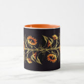 MUG SOUFFRANCES AVEC FEUILLES VERTS EN NOIR (Centre)
