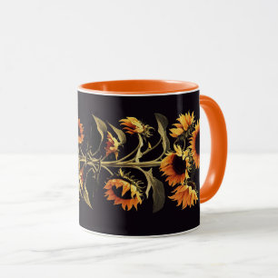 MUG SOUFFRANCES AVEC FEUILLES VERTS EN NOIR