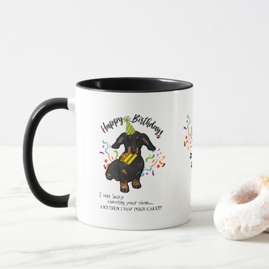 Mug Souhaits de joyeux anniversaire de votre chien de (Avec donut)