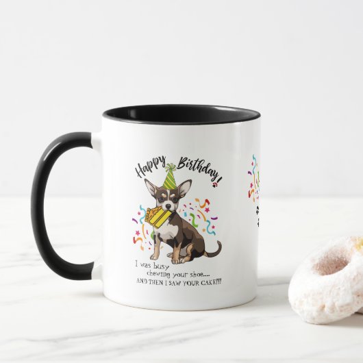 Mug Souhaits de joyeux anniversaire de votre chien de (Avec donut)