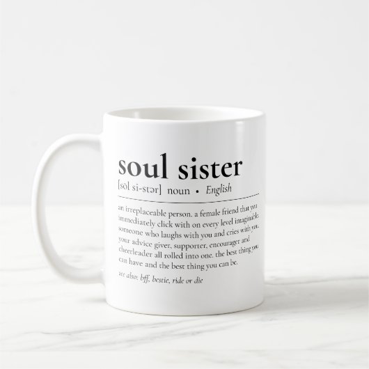 Mug Soul Soeur Définition Signification de Meilleures  (Gauche)