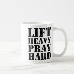 Mug Soulever lourd prier dur gym citation chrétienne
