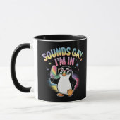 Mug Sounds Gay I'm In Pride Moth Design - Penguin (Gauche)