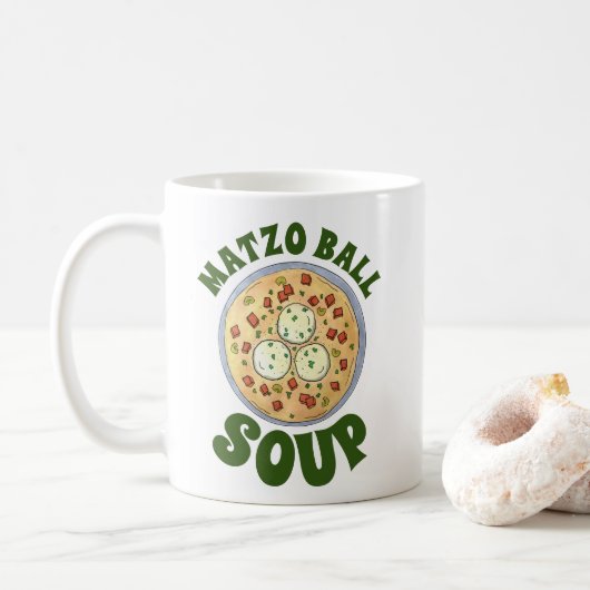 Mug Soupe de bal Matzo Matzah Cuisine juive Pâque (Avec donut)