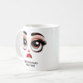 Mug Soupirant intérieurement, yeux fabuleux visage drô (Devant gauche)