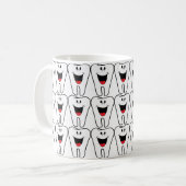 Mug Souriant des dents blanches joyeuses pour dentiste (Devant gauche)