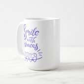 Mug Sourire avec les dents de sourire des croisillons (Devant gauche)