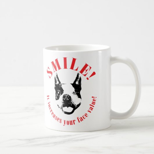 Mug Sourire de Boston Terrier - valeur nominale (Droite)