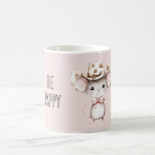 Mug Sourire Rose Vachette Heureuse Souris