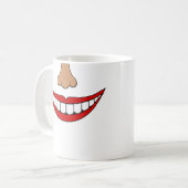 Mug Sourires amusants Lèvres et dents de la bouche rou (Devant gauche)